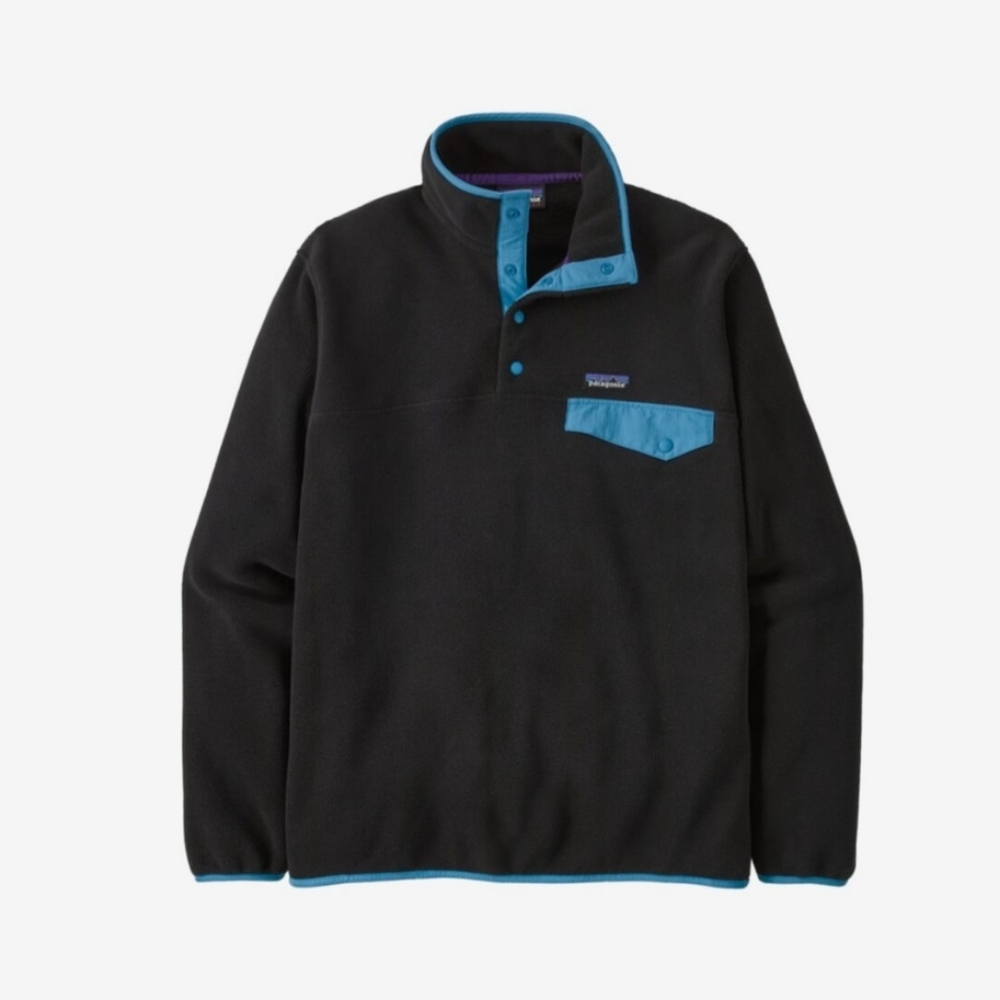 Patagonia pullover fleece black with blue